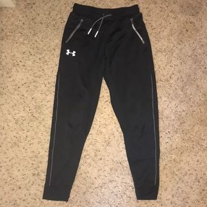 Kids black under armour joggers
